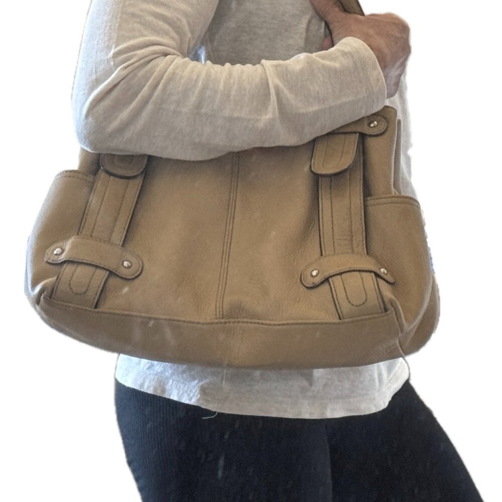 Tan Leather Bag Tignanello Classic Shoulder Medium Big Everyday Functional